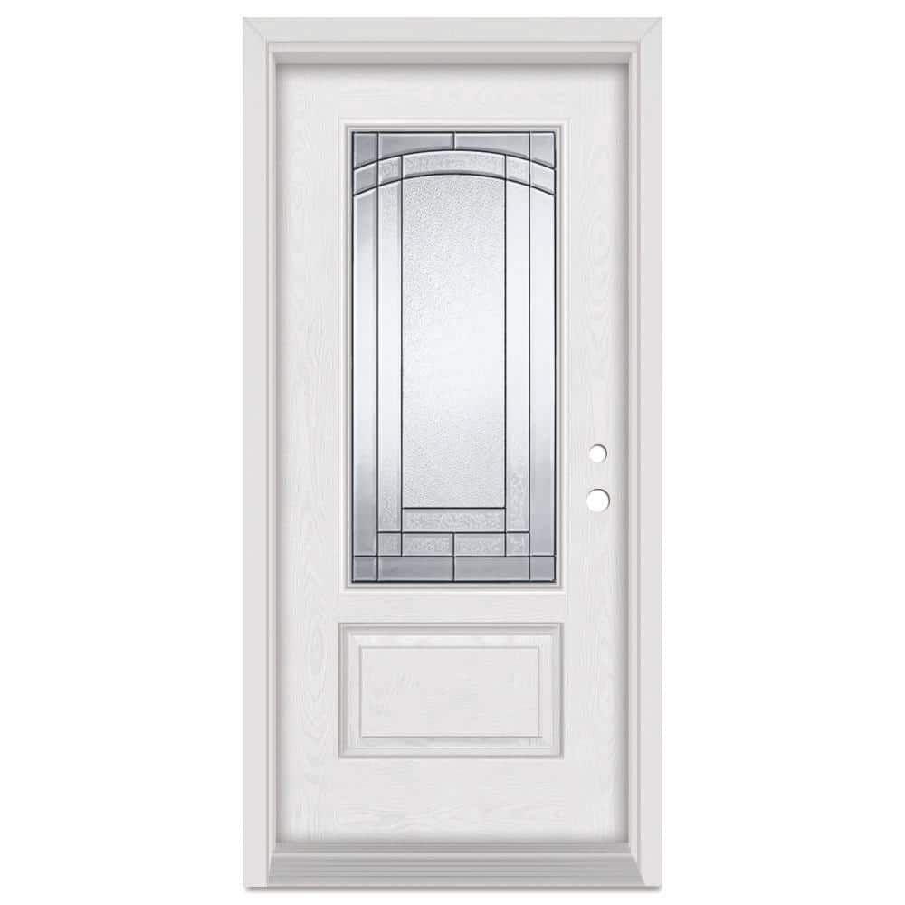 32 in. x 80 in. Chatham Left-Hand 3/4 Lite Patina Finished Fiberglass Oak Woodgrain Prehung Front Door price history on PriceWatchPro