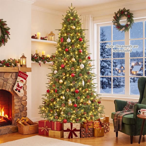Costway 7.5 ft. Pre-Lit Artificial Christmas Tree Hinged with 540