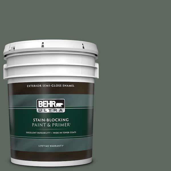 BEHR ULTRA 5 gal. #N420-6 Pine Mountain Semi-Gloss Enamel Exterior Paint & Primer