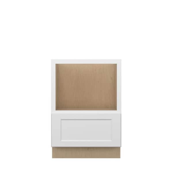 Kunal Kitchens Norfolk Shaker 24 in. W x 34.5 in. H x 24 in. D in Painted White Plywood Assembled Microwave Base Cabinet