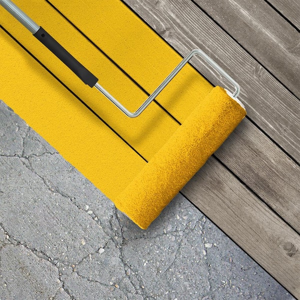 5 gal. #P300-7 Unmellow Yellow Textured Low-Lustre Enamel Interior/Exterior Porch and Patio Anti-Slip Floor Paint