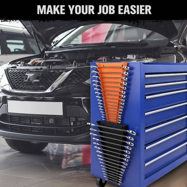 Black and Orange Plastic Magnetic Wrench Organizer Rack Accessory