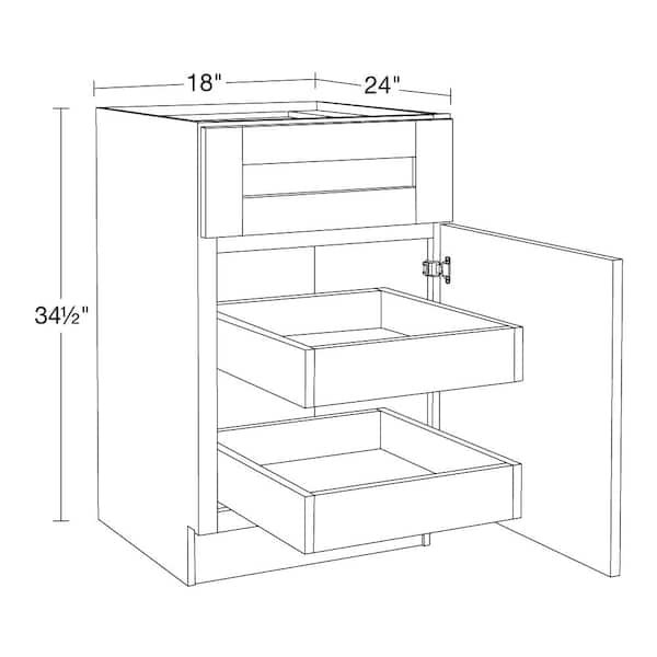 Home Decorators Collection Washington Vesper White Plywood Shaker Assembled Pull Out Pantry Kitchen Cabinet Sft CLS 9.5 in W x 24 in D x 34.5 in H