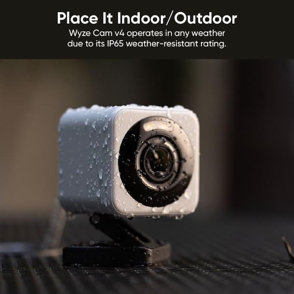 Wyze Cam v4 Wi-Fi 2.5K QHD Indoor/Outdoor Plug-In Smart Home