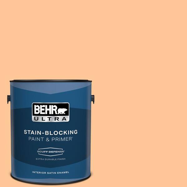 BEHR ULTRA 1 gal. #P230-4 Citrus Punch Extra Durable Satin Enamel Interior Paint & Primer