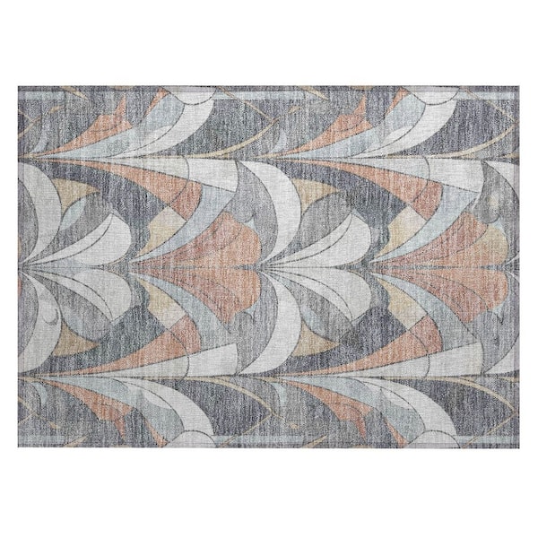 Addison Rugs Chantille Machine Washable Indoor/Outdoor Abstract ACN2174 Gray 1 ft. 8 in. x 2 ft. 6 in. Accent Rug