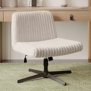 Plush Fabric Adjustable Height Ergonomic Criss Cross Chair in Taupe