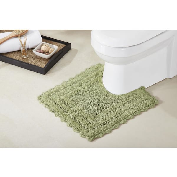 Better Trends Lilly Crochet Collection 20 in. x 20 in. Green 100% Cotton Contour Bath Rug