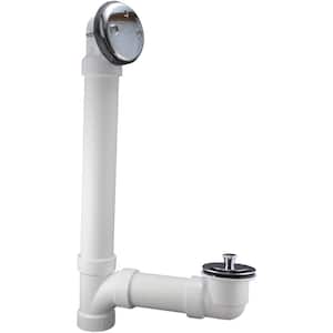 Twist and Close 1-1/2 in. Schedule-40 White PVC Pipe Bath Waste and Overflow Drain in Chrome