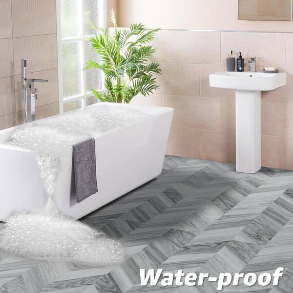 Art3d Dawn Ash 5 MIL 36 in. L x 6 in. W Waterproof Click Lock
