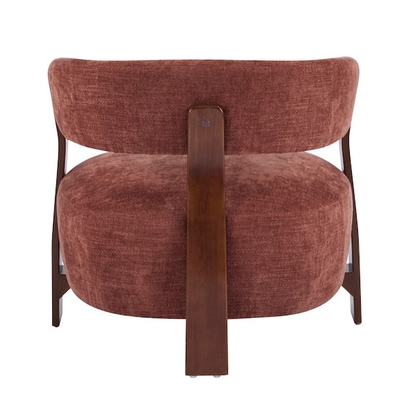 レッド×ゴールドチェア CHRISTOPHER KNIGHT HOME Norma Modern Coral Red and Walnut