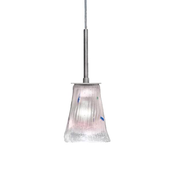 Unbranded Aspen 100-Watt 1-Light Graphite Shaded Pendant Light Mini Pendant with 5 in. Frosted Glass Shade, No bulb included