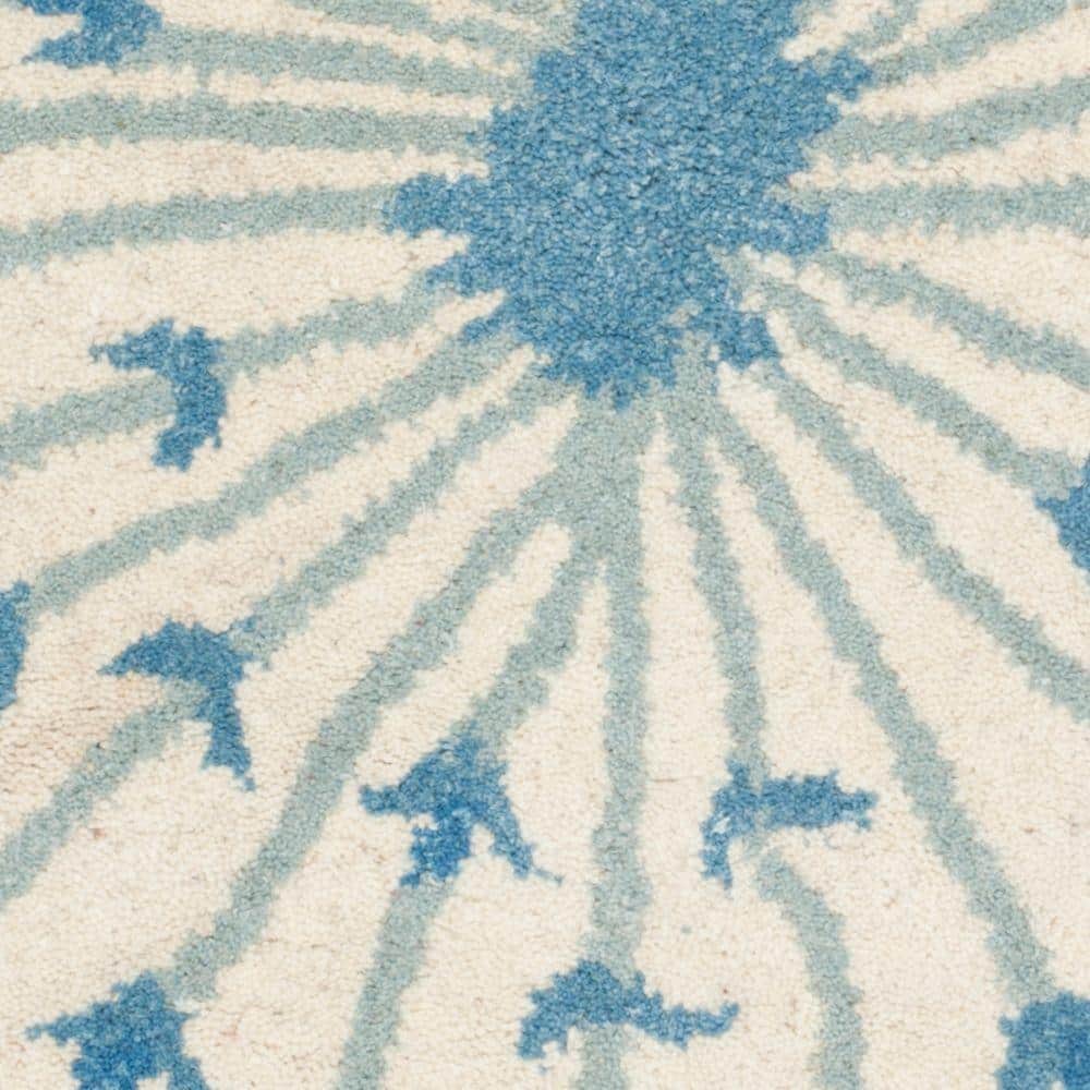 Bella Beige and Blue Hand-Tufted Wool Area Rug