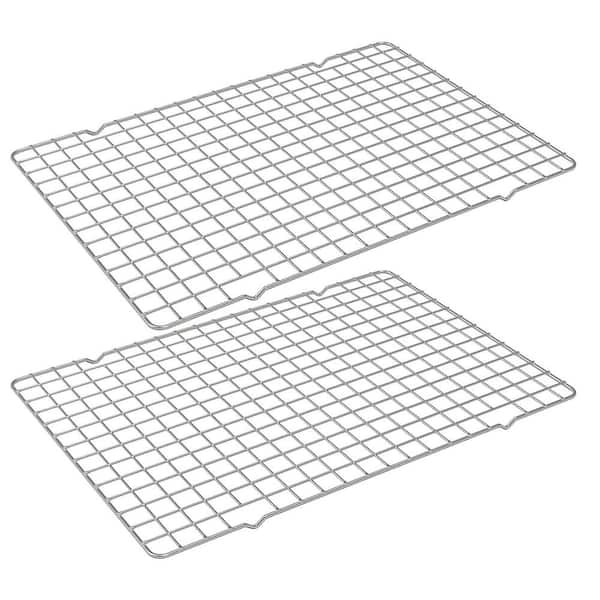 Stainless Steel Silver Cooling Rack for Baking and Grilling - 10" x 15" Size - Oven & Dishwasher Safe - 2-Pack