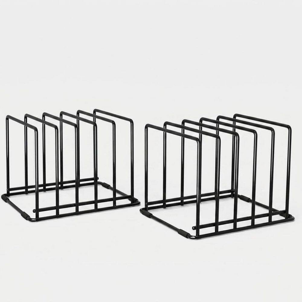 Steel Cutting Board Organizer 2-Pack Kitchen Storage Rack 5-Slot for Boards, Trays, Thin Pans, Clutter-Free price history on PriceWatchPro