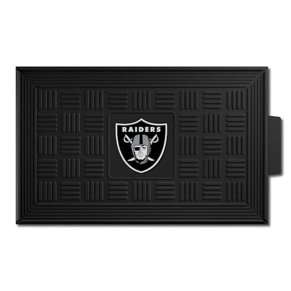 FANMATS NFL - Las Vegas Raiders Black 19 in. x 30 in. Vinyl Outdoor Door Mat