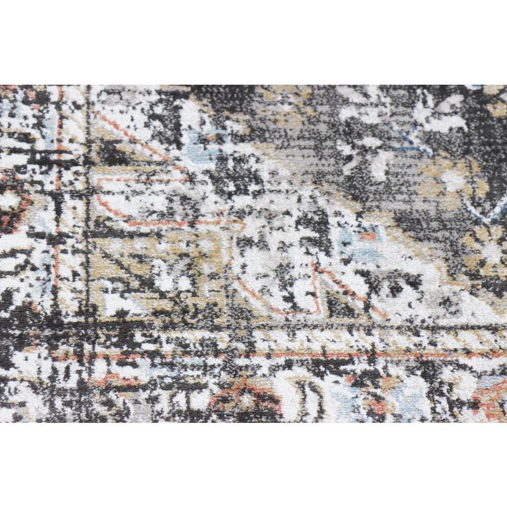 Soothing Striation Black Synthetic 7'6" x 9'6" Easy Care Rug