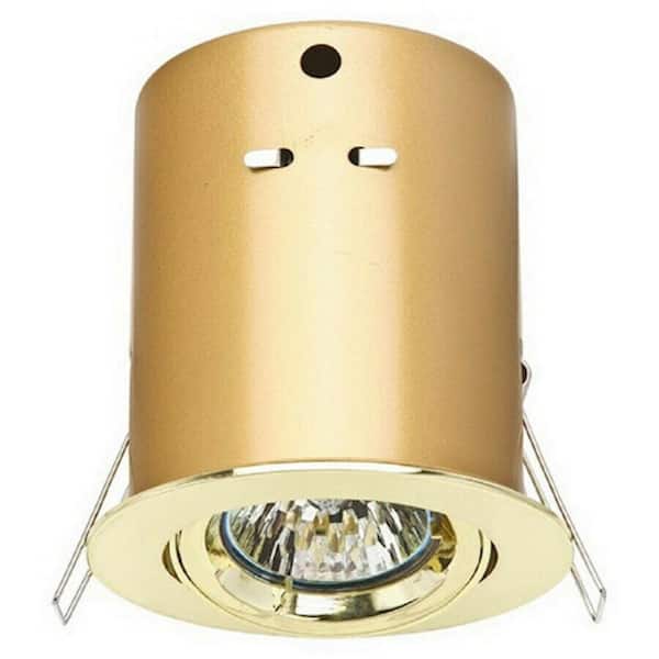 CAL Lighting Hardwired Antique Brass Puck Light with Under Cabinet Housing