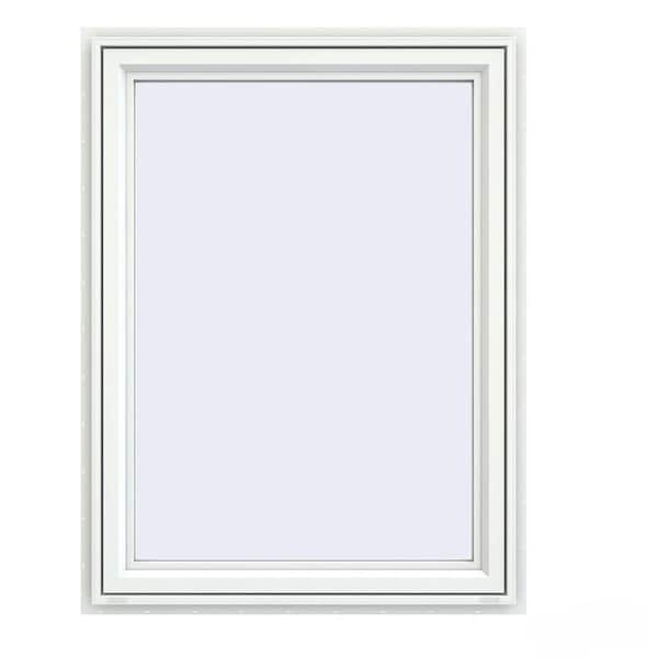 JELD-WEN 35.5 in. x 47.5 in. V-4500 Series White Vinyl Left-Handed Casement Window with Fiberglass Mesh Screen
