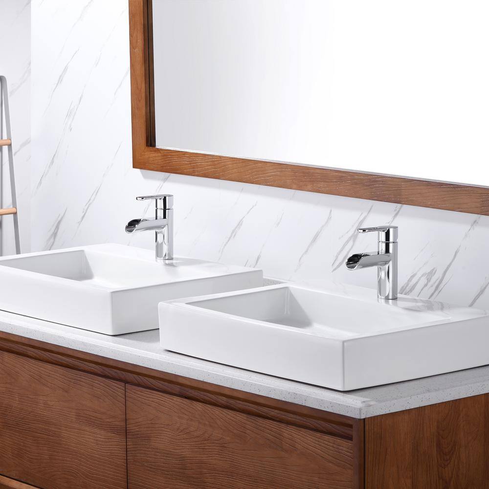 Polished Chrome Single Handle Waterfall Bathroom Faucet