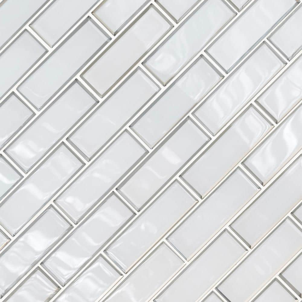 Buy Silver Verglas Beveled Interlocking 11.73 in. x 11.73 in. Glossy ...