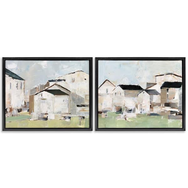 Stupell Industries Cluster of Houses View by Ethan Harper 2-Pieces Black Floater Frame Architecture Graphic Art Print 17 in. x 21 in.