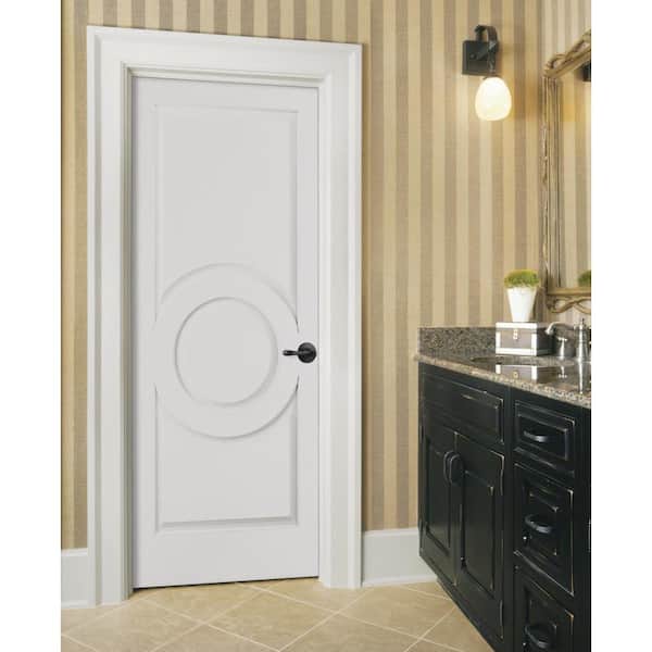 Carved C3140 Smooth 3-Panel Primed MDF Single Prehung Interior Door