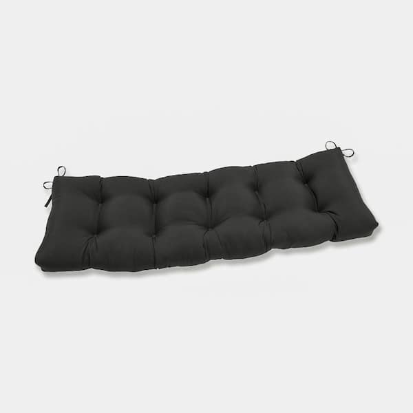 Solid Rectangular Outdoor Bench Cushion in Black