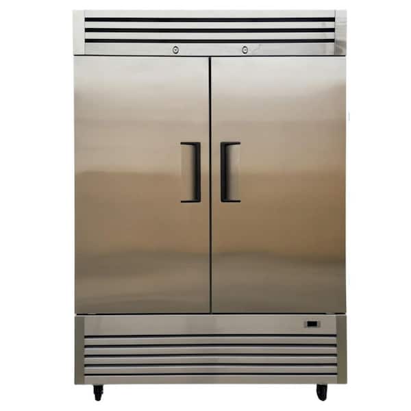 54 in. W 47cu. ft NSF Commercial 2-Door Reach in Upright Refrigerator in Stainless Steel