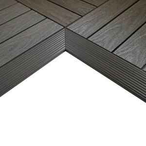 1/6 ft. x 1 ft. Quick Deck Composite Deck Tile Inside Corner Fascia in Argentinian Silver Gray (2-Pieces/Box)