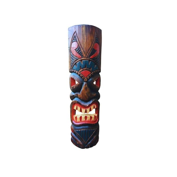 20 in. Tiki Mask Classic Tahitian Garden Statue Decoration