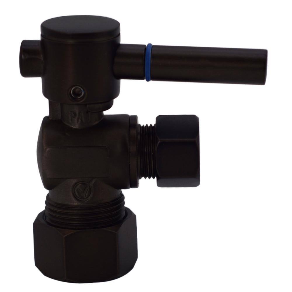 Matte Black 5/8" x 3/8" Angle Stop Valve with Lever Handle