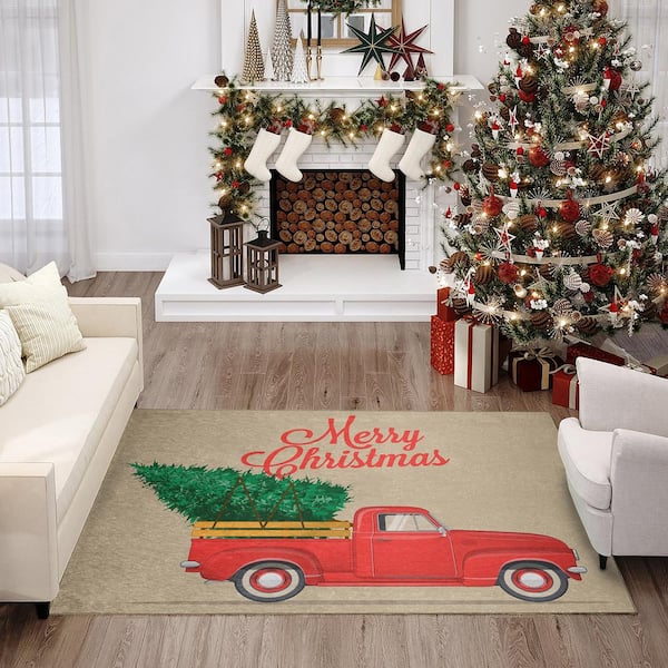 Addison Rugs Cozy Winter 5 ft. x 7 ft. 6 in. Red Indoor/Outdoor Washable  Area Rug ACW34RE5X7 - The Home Depot