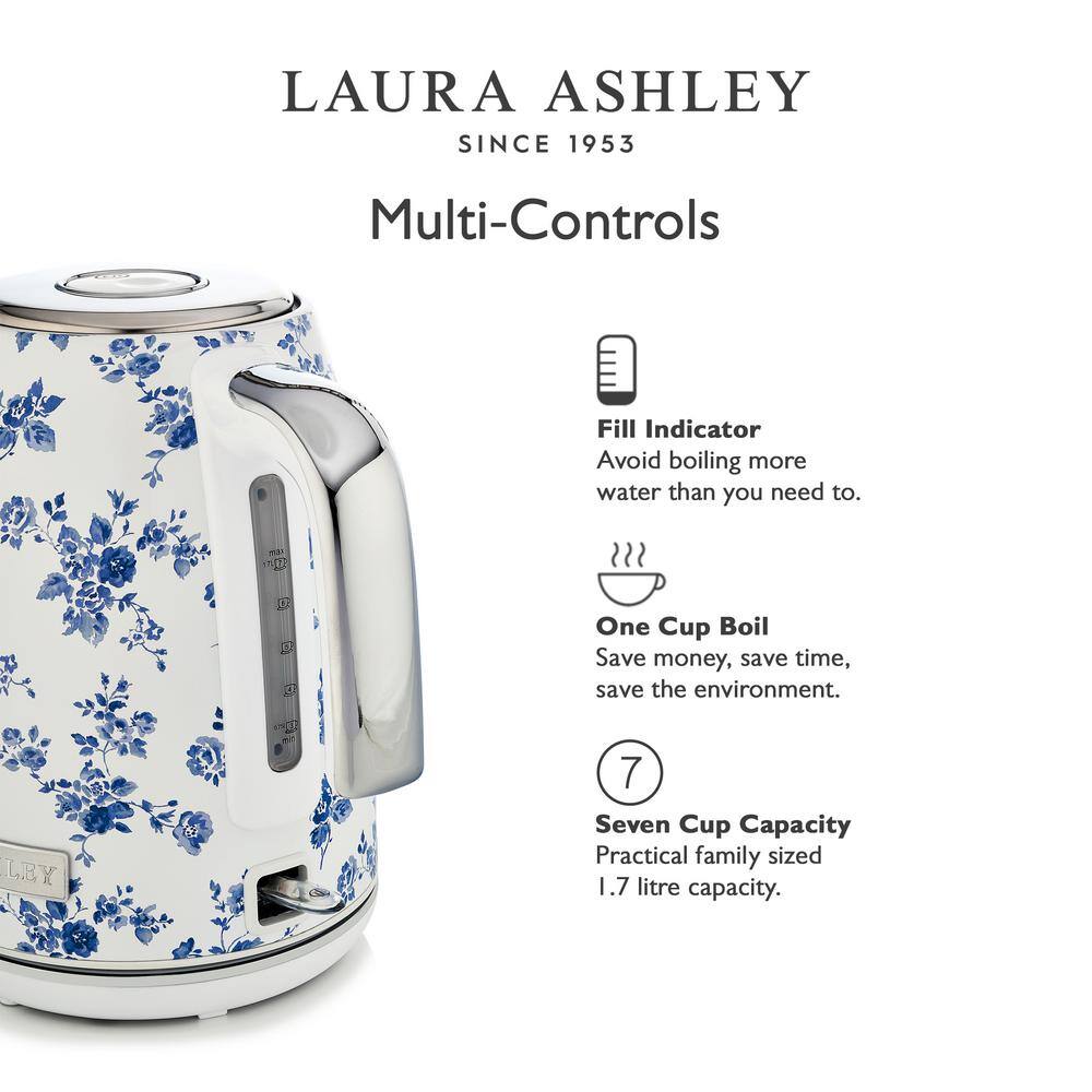 Laura Ashley China Rose Stainless Steel Electric Jug Kettle