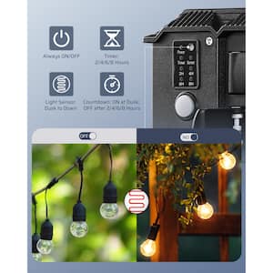 Outdoor Photocell Dusk to Dawn Power Stake Timer Waterproof, Remote Control, 6 Grounded Outlets, 6 ft. Extension Cord