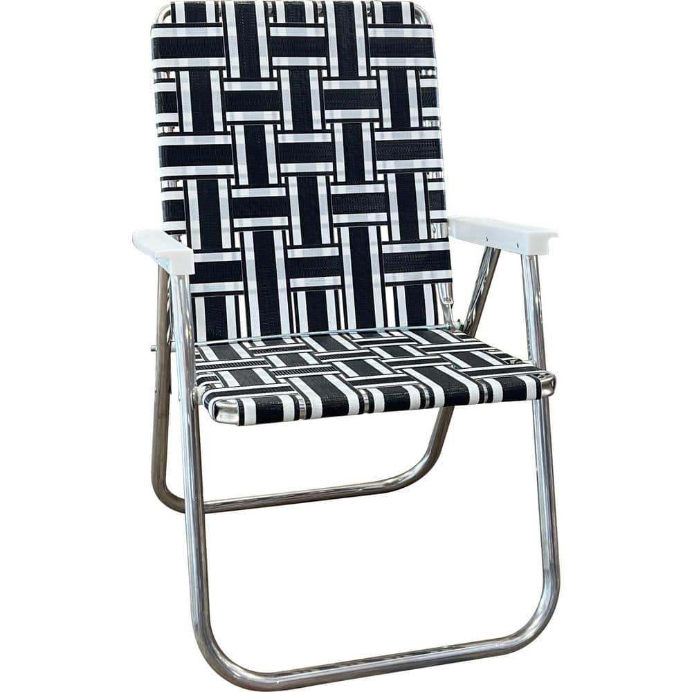 Durable Black And White Stripe Aluminum Lightweight Stackable Folding Lawn 