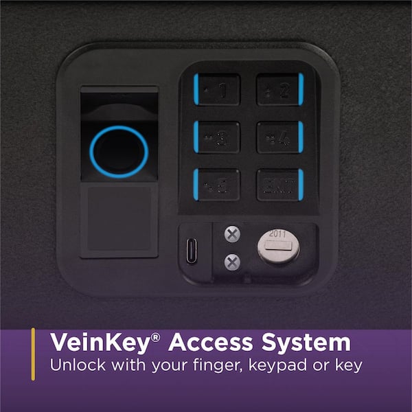 Biometric 2.0 cu. ft. Waterproof and Fireproof Home Safe Advanced Finger Vein Recognition Access in Matte Black