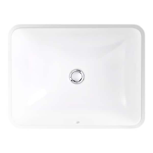 KOHLER Caxton 20-5/16 in. Rectangular Undermount Bathroom Sink with Overflow in White