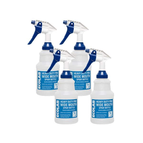 ECOLAB 32 oz. Heavy-Duty Pro Wide Mouth Spray Bottle (4-Pack ...