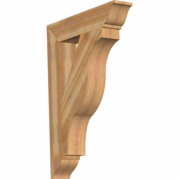 Ekena Millwork 6 in. x 44 in. x 32 in. Western Red Cedar Funston Traditional Rough Sawn Bracket