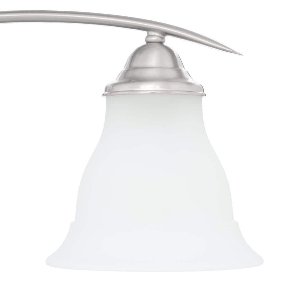 Trinity Brushed Nickel 4-Light Bath Fixture with Etched Glass Shades