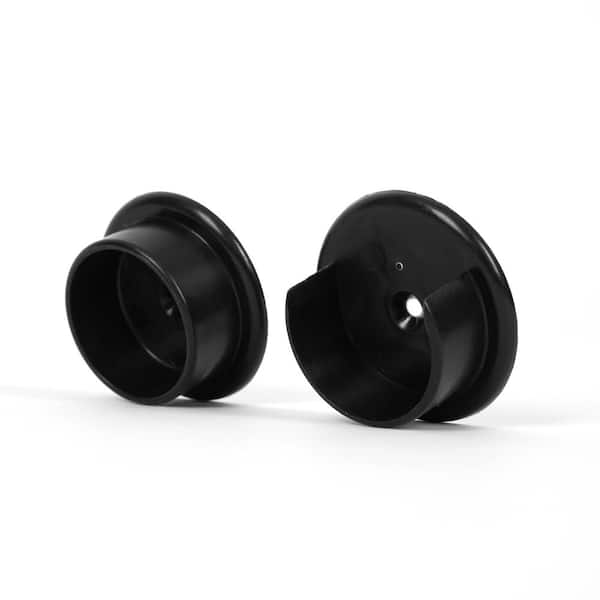 1-5/16 in. Heavy-Duty Matte Black Closet Pole Sockets (2-Pack)