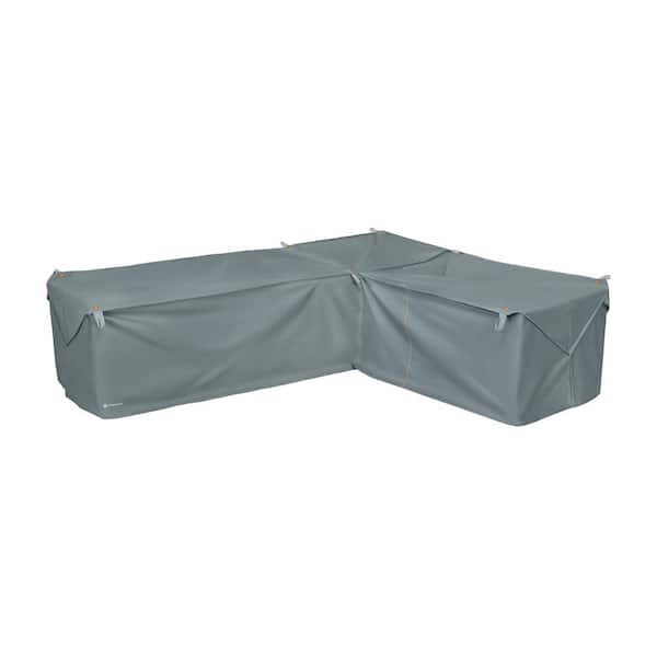Classic Accessories Storigami 104 in. L x 83 in. W x 31 in. H Monument Grey Easy Fold Right-Facing Sectional Cover
