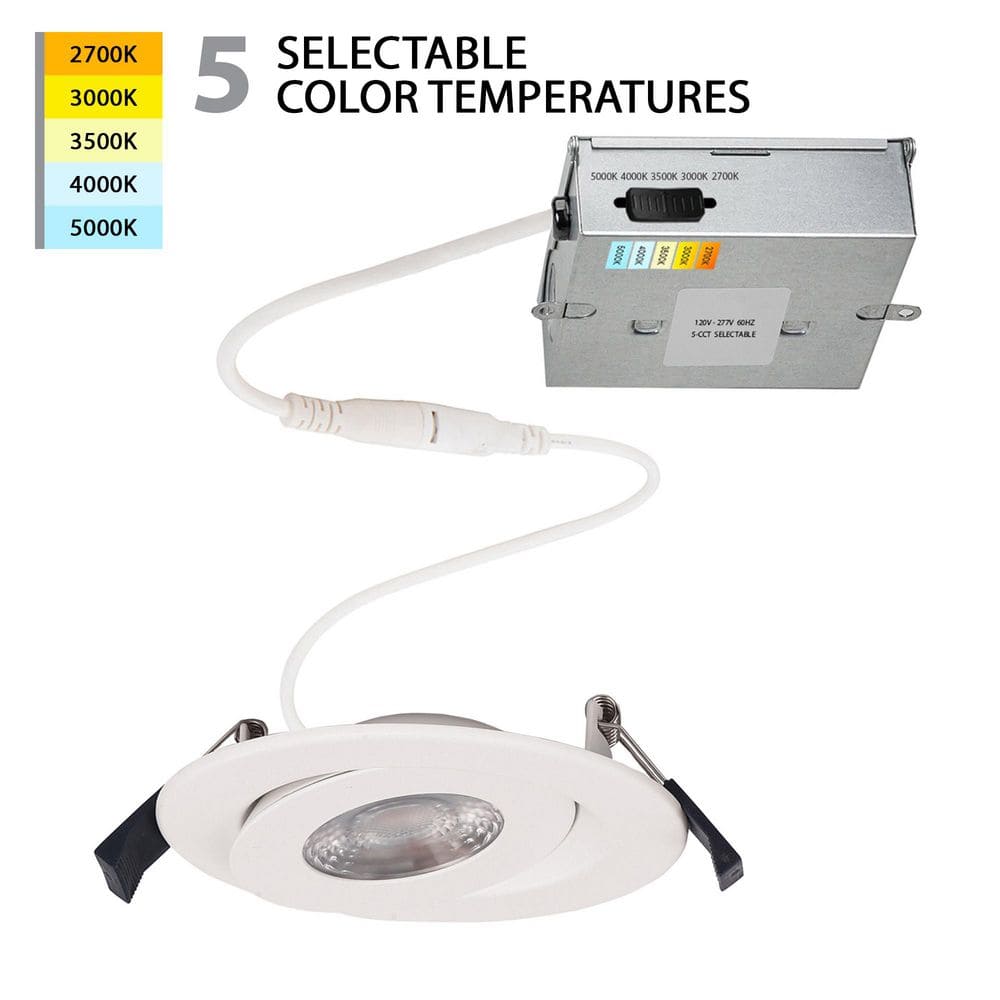 White Glass 4.73" LED Recessed Lighting Kit