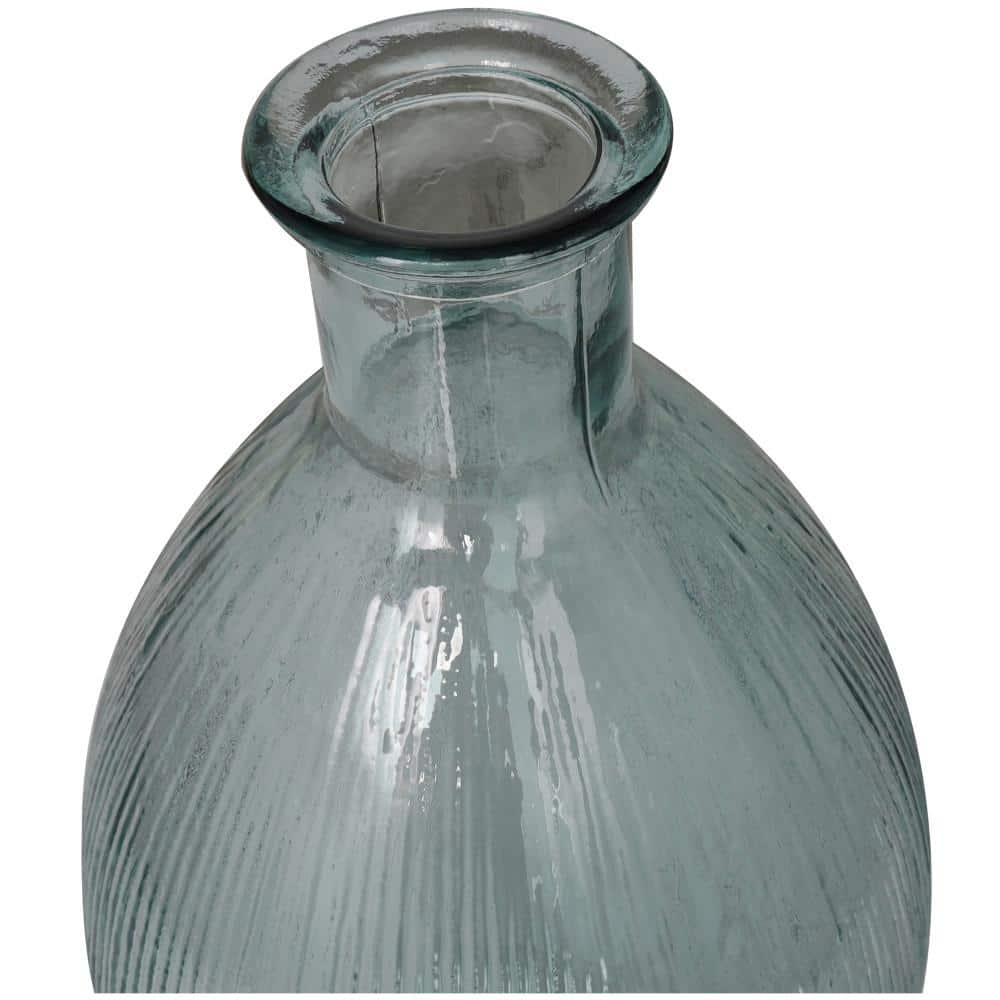 Asymmetrical Handcrafted Clear Glass Table Vase