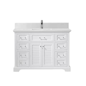 Lorna 48 in. Bath Vanity in White with Composite Vanity Top in White with White Basin