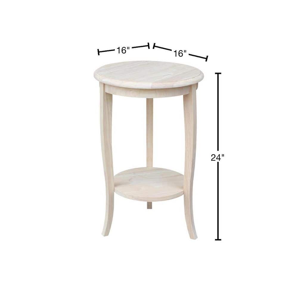 Cambria Round Light Brown Solid Wood End Table