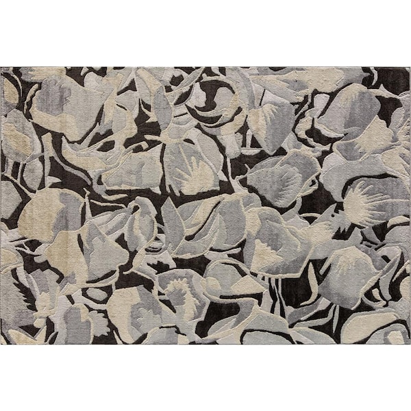 Elizabeth Sutton Vera Gray Abstract 2 ft. x 4 ft. Area Rug