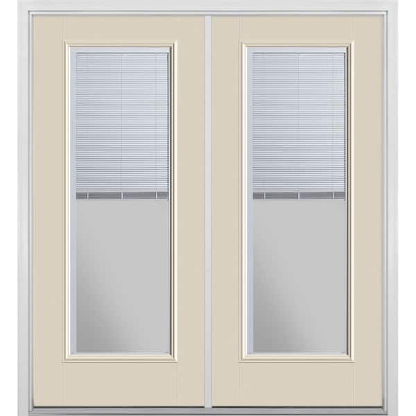 Masonite 72 in. x 80 in. Canyon View Fiberglass Prehung Right-Hand Inswing Mini Blind Patio Door with Brickmold