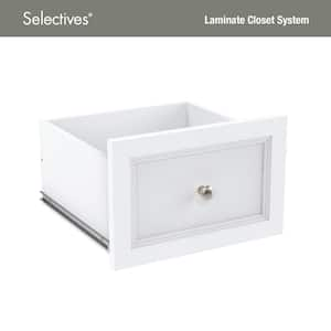 Selectives 10 in. H x 15 in. W White Wood Drawer with Silver Handle